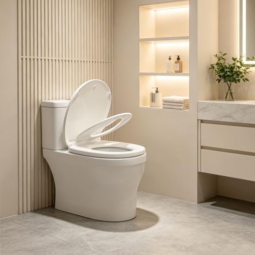 Round Toilet Seat with Toddler Seat Built In 16.5 Inch