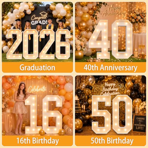 Large 4FT Marquee Light Up Numbers 7 for Party Decorations (Number 7 / 4FT)