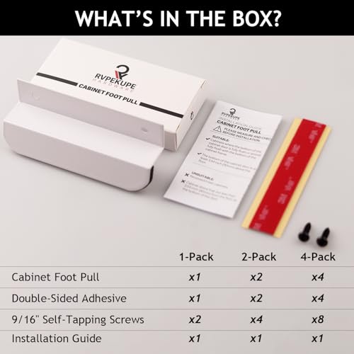 1 Pack Under Cabinet Foot Pull (White)
