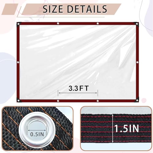 Clear Tarp Waterproof Vinyl with Reinforced Grommets