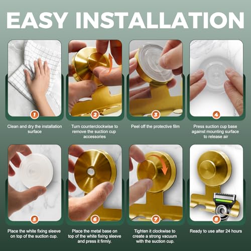 Shower Razor Holder 2 Pack (Gold)
