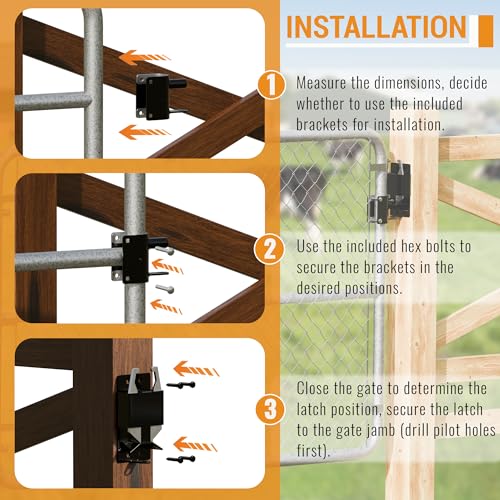 2 Way Heavy Duty Lockable Farm Gate Latch for Metal Gates