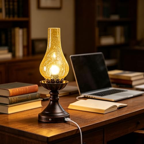 Farmhouse Rustic Touch with USB A+C Charging Ports Table Lamps (1-15 IN-USB)
