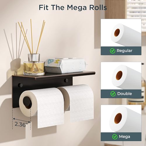 Toilet Paper Holder with Shelf (Oil Rubbed Bronze / Metal Shelf)