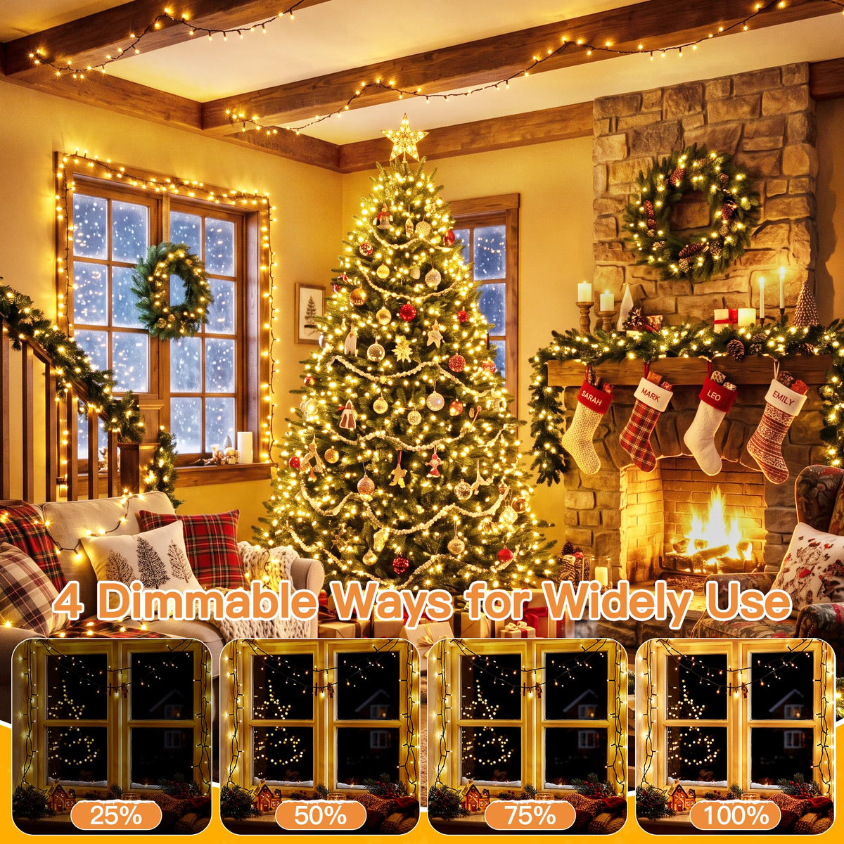 500 LED Christmas Lights Outdoor (Warm White / 500 LED)