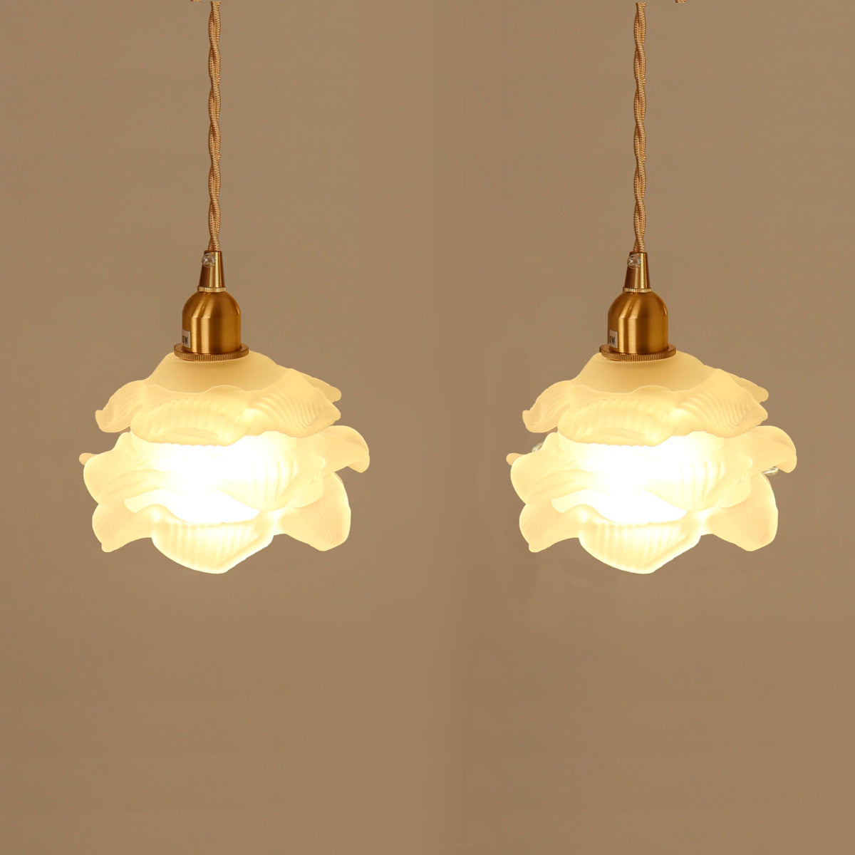 Brass Mini Pendant Light (white rose)