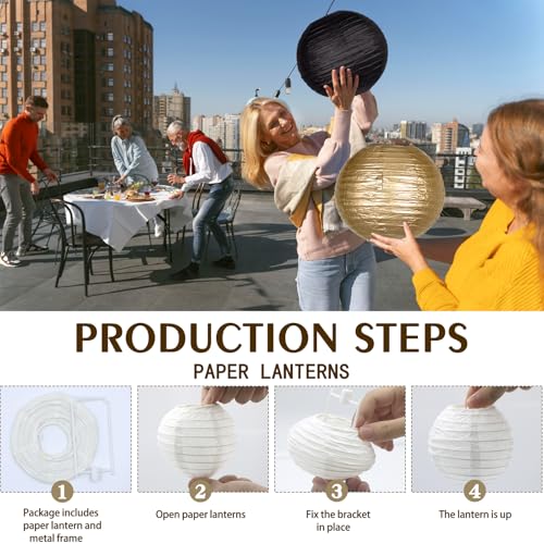 Round Chinese Paper Lanterns Decorative 15pcs for Wedding Birthday Party Baby Showers Decoration¡