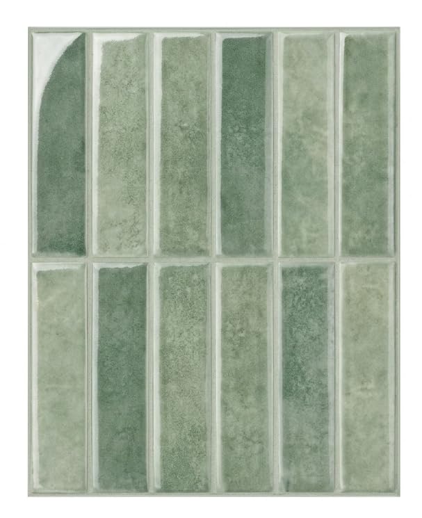 10 Sheet Peel and Stick Backsplash Stick on Tile (Sage Green)