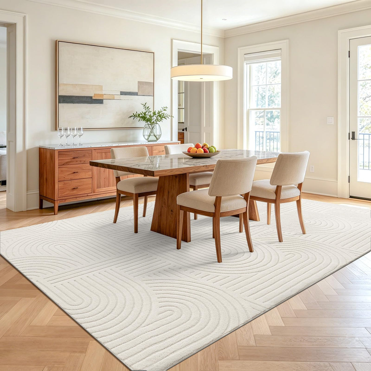6x9 Area Rugs for Living Room (6' x 9' (Rectangular) / Cream)