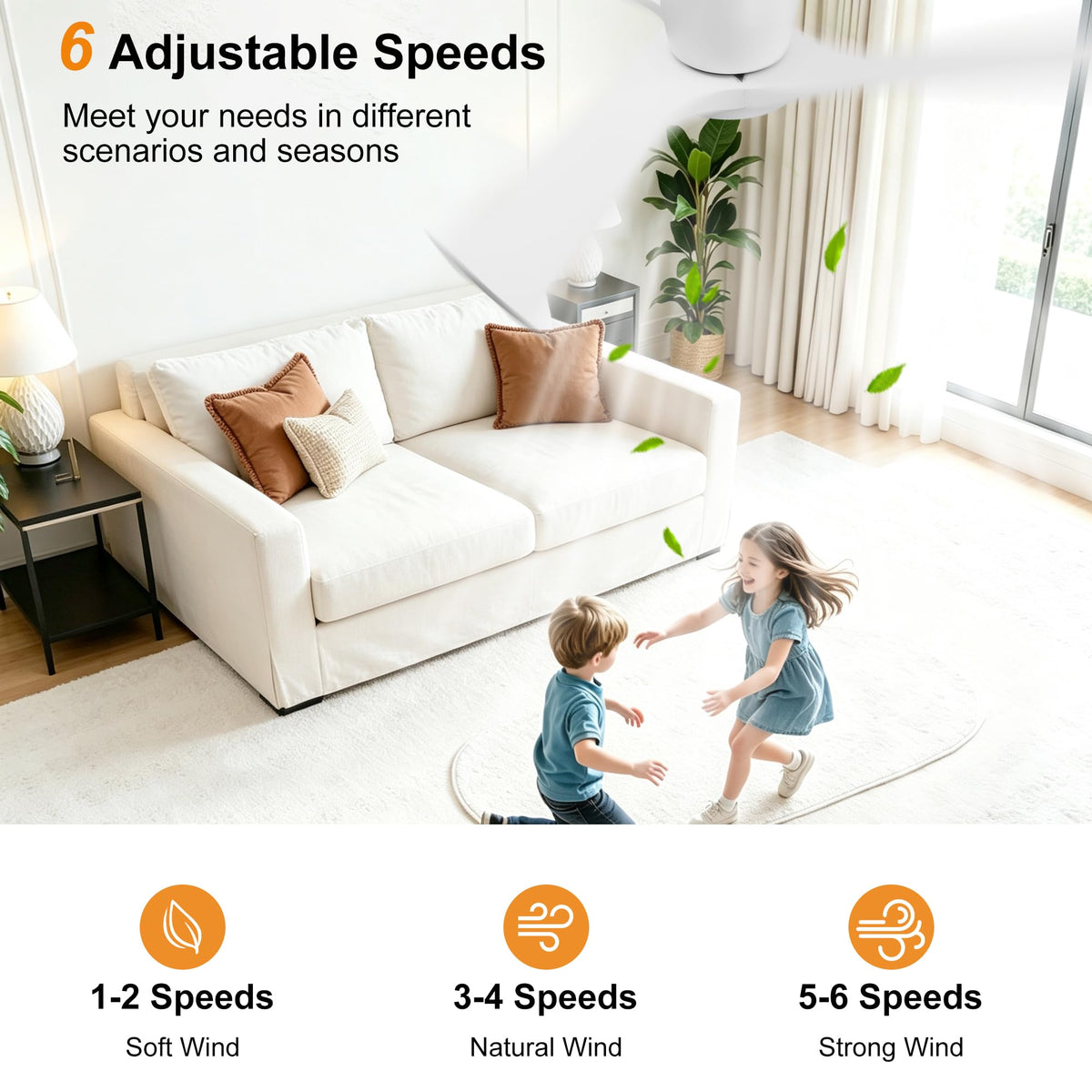 42 Inch Ceiling Fan with Light and Remote (White / 42")