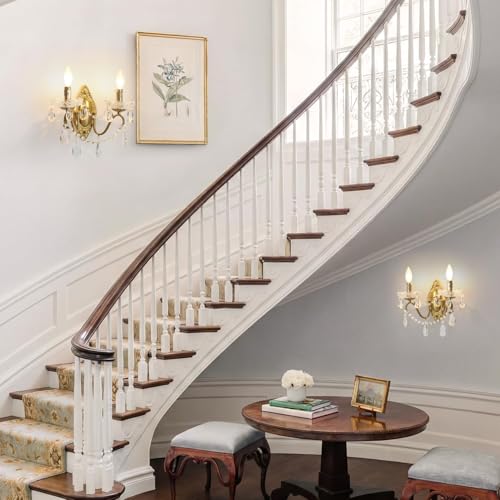 Gold Sconces Wall Decor Set of 2
