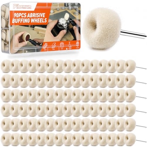 90 Pack 1 inch Abrasive Wheel Buffing Polishing Wheel Set for Rotary Tool