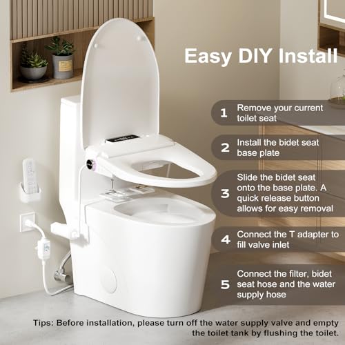 Bidet Toilet Seat with IInstant Warm Water Elongated