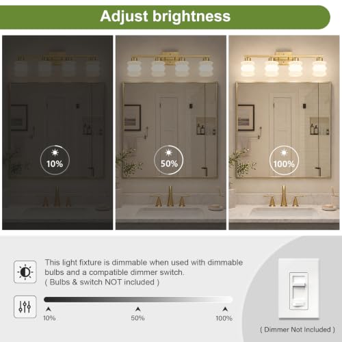 Modern Bathroom Light Fixtures (Gold / 4-Light)