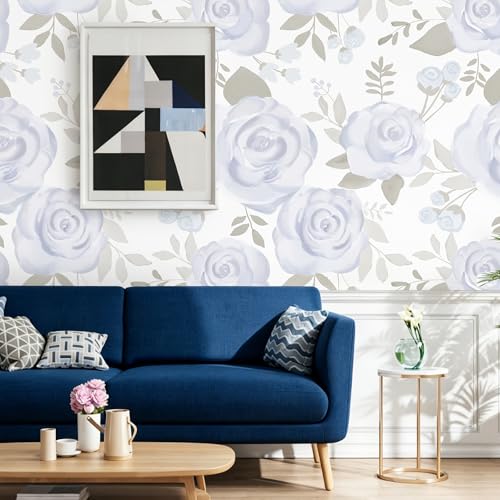 Watercolor Peel and Stick Wallpaper (Blue / 17.7" x 78.7")