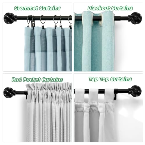Curtain Rods 16 (Black / 16" to 136" - 1 pack)
