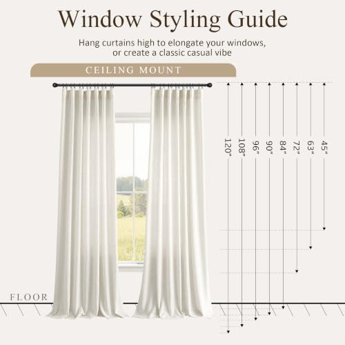 Natural Linen Curtains 108 Inches Long 2 Panels for Living Room (Natural / 50"W x 108"L (Pack of 2))