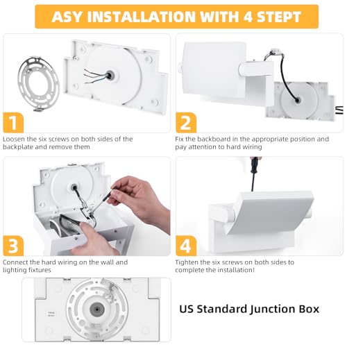 3Pack Outdoor LED Wall Light 40W White Flood Lights 350°Rotation (3/40w/3000k/White)