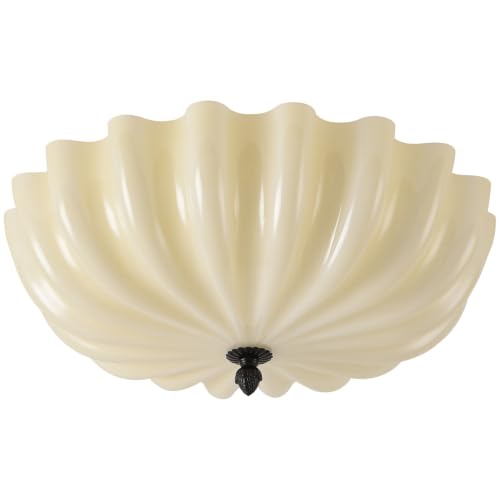 Milk Glass Ceiling Light Flush Mount Flower Shade 3
