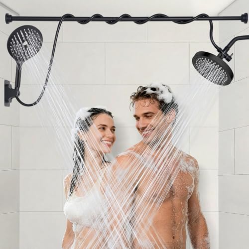 Dual Shower Head for Couples (Matte Black)