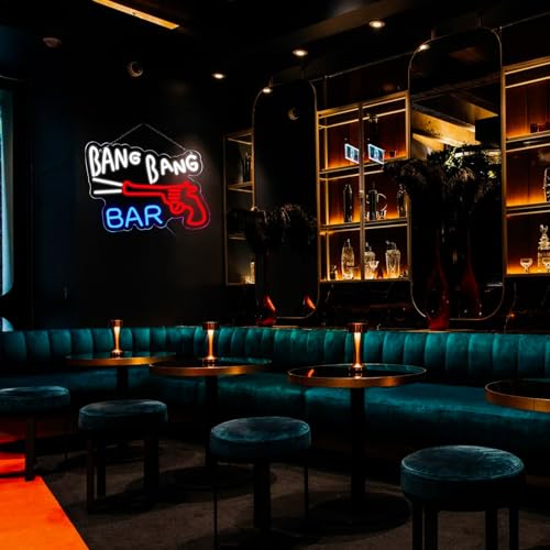 BANG BANG BAR Neon Signs for Wall Decor The Roadhouse Neon Lights for Bedroom Led Business Signs Suitable for Man Cave Bar Pub Restaurant Christmas Gift Art 5V Power Adapter 12.2 * 15.4 Inch (BANG BANG BAR)