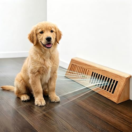 Red Oak Baseboard Wooden Register 15 Inch Supply Floor Vent Baseboard for Home Floor Diffuser Pre Finished