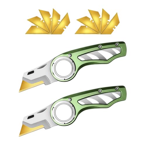 2 Pack Heavy Duty Box Cutter Pocket Folding Utility Knife