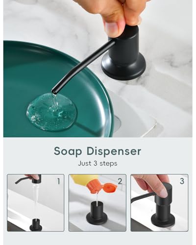 Matte Black 3 Holes Kitchen Sink Faucets with Separate Handle (Separate handle / Matte Black)
