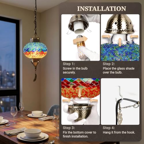 Turkish Moroccan Mosaic Pendant Light (Multicolor2)