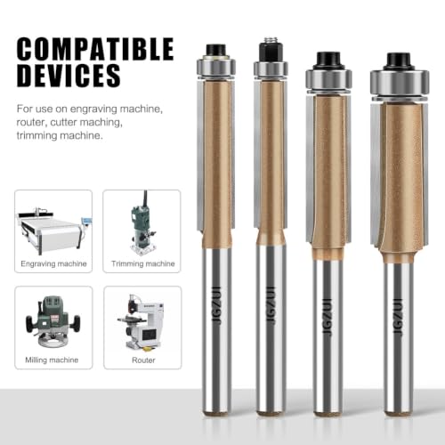 2 Degree Spiral Flush Trim Router Bit Set 1