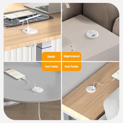 2 Inch Desk Power Grommet Outlet (White)