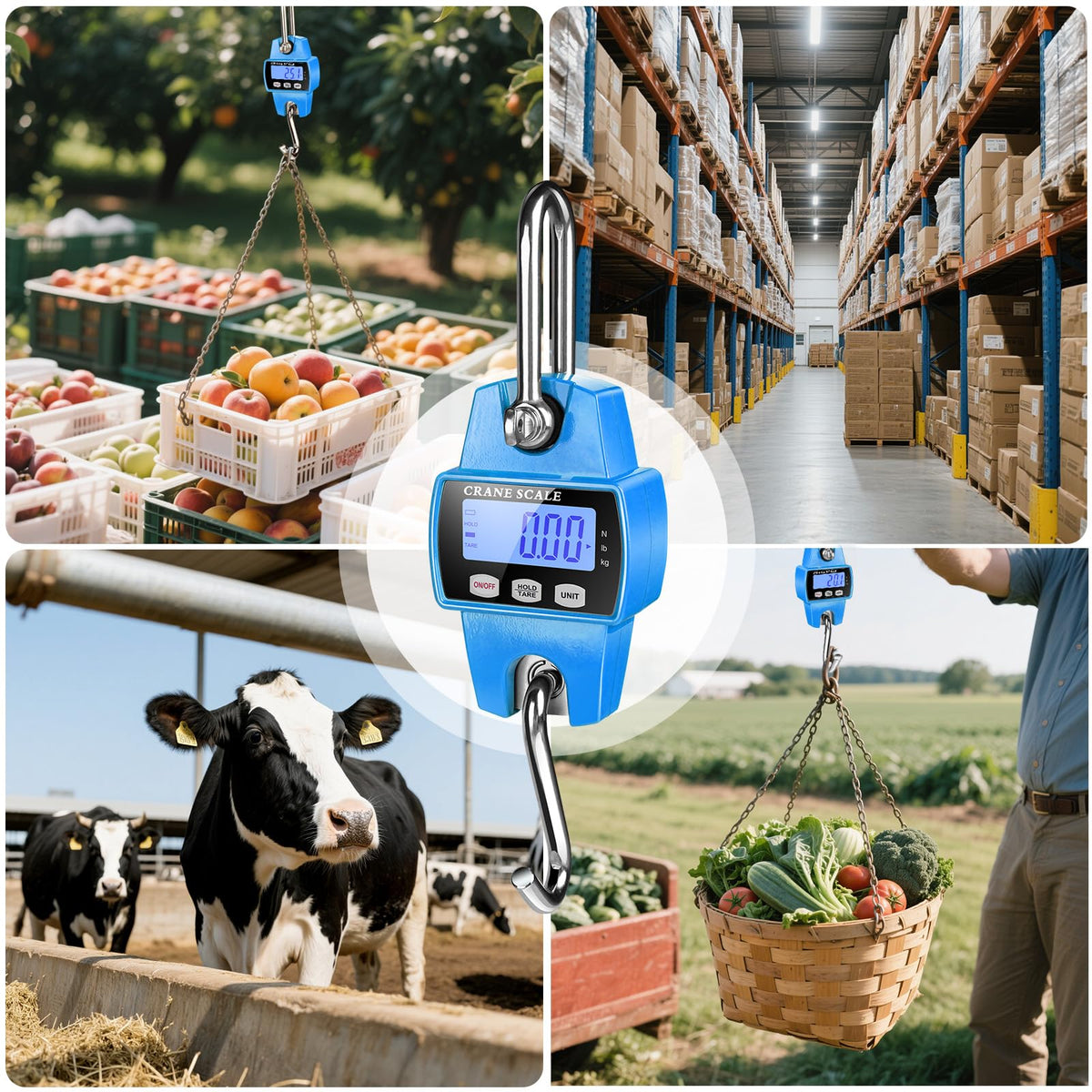 660lb Digital Hanging Scale (Blue / 660lbs)