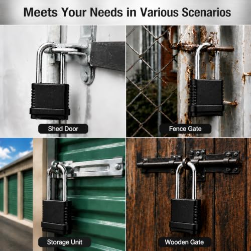2 Pack 4.13 Inch Long Shackle Combination Lock