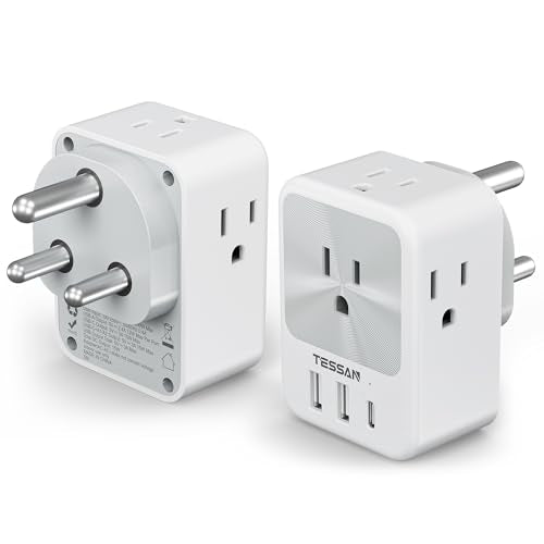 2 Pack 8 in 1 Travel Plug Adapter Type C