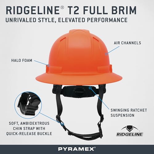 Ridgeline Type 2 Full Brim Hard Hat (Hi Vis Orange)