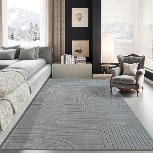 5x7 Solid Grey Area Rugs for Living Room (Grey / 5' x 7' (Rectangular))
