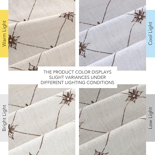 102 inch Long Curtains for Bedroom Natural Linen Blend (Diamond-natural / 52"W x 102"L (Pack of 2))