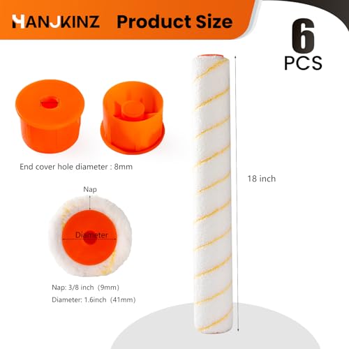 18 Inch Microfiber Paint Roller Covers (18 Inch,6 Pack)