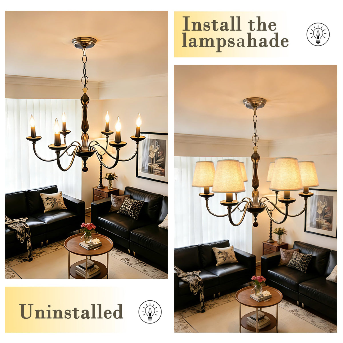 Mini Lamp Shade Chandelier Shades Set of 6 (color-51)