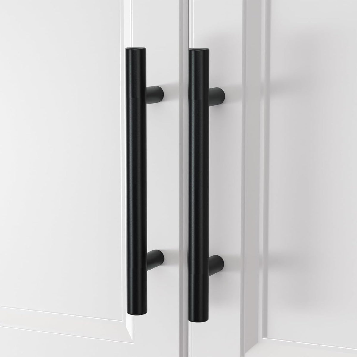 25Pack 3.75in Cabinet Handles Black Kitchen Cabinet Pulls Drawer Pulls for Dresser Drawers (3-3/4in hole centers / Black)