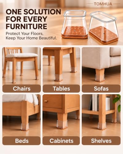 Chair Leg Floor Protectors Rectangle Caps Covers Furniture Pads (X-Large)