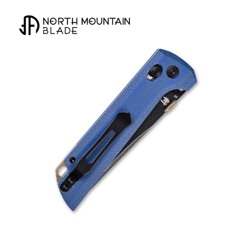 NMBT Chop2 Pocket Knife Crossbar Lock 3.54" D2 Blade (Blue Micarta)