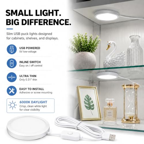 Puck Light Compact LED Under Cabinet Lighting for Indoor Use