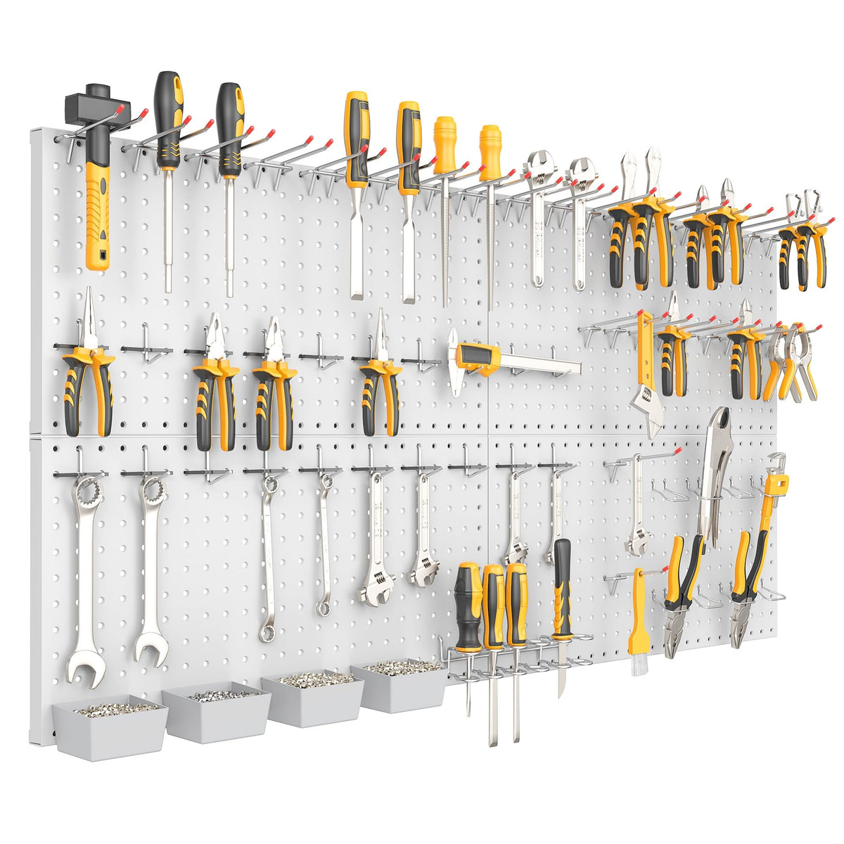Garage Tools Organizer Boards Kit with Hooks (Gray)