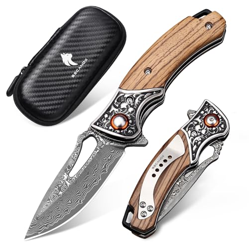 Damascus Pocket Knife for Men
