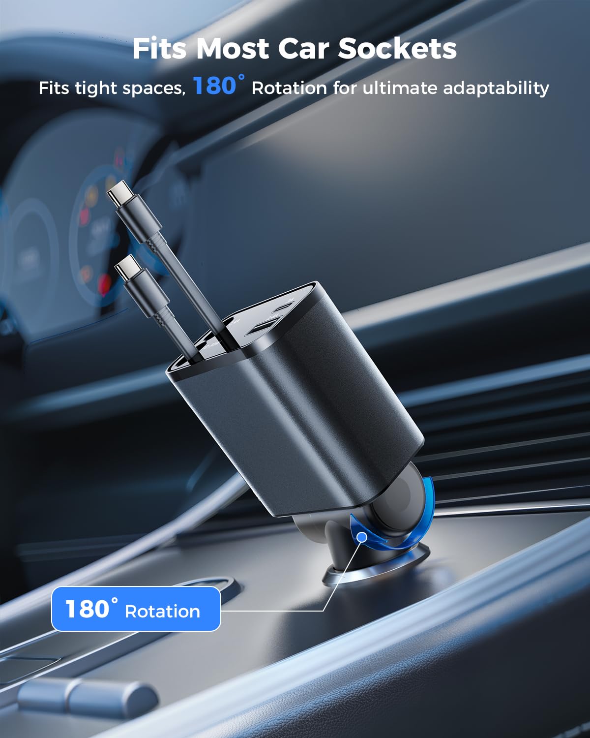 Retractable Car Charger (Gray)