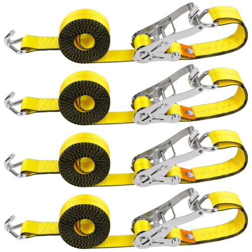 2" x20' Ratchet Straps with J Hooks