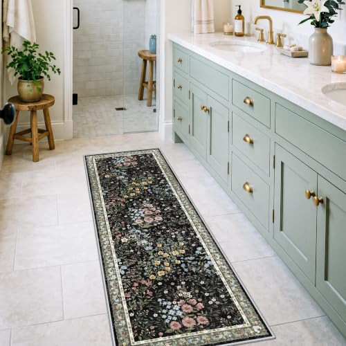 Washable Kitchen Runner Rug 2x6 (Black / 2x6)