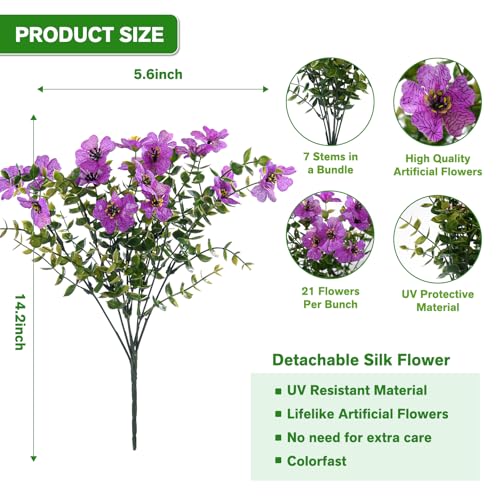 13 Bundles Artificial Flowers for Outdoors Spring Decoration (Purple / Artificial Flowers(13 Pcs))