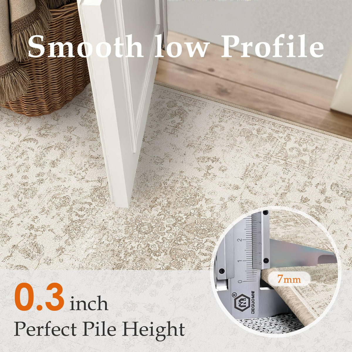 Light Brown 2x8 Runner Rugs Washable for Hallway (Y| Light Brown / 2' x 8' (Runner))